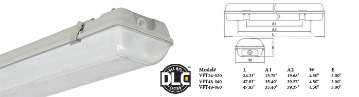 LED - Vapor Tight IP65 Fixtures - 2' / 4'  - LED-VPT Series